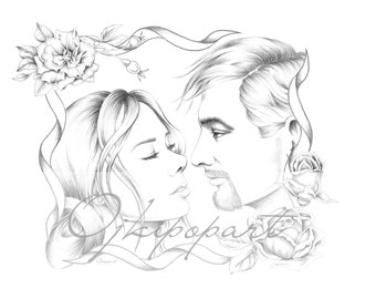 Face Carousel 11. Valentine's Day. Printable coloring page for adults. 2 pdf files: dark and bright version.