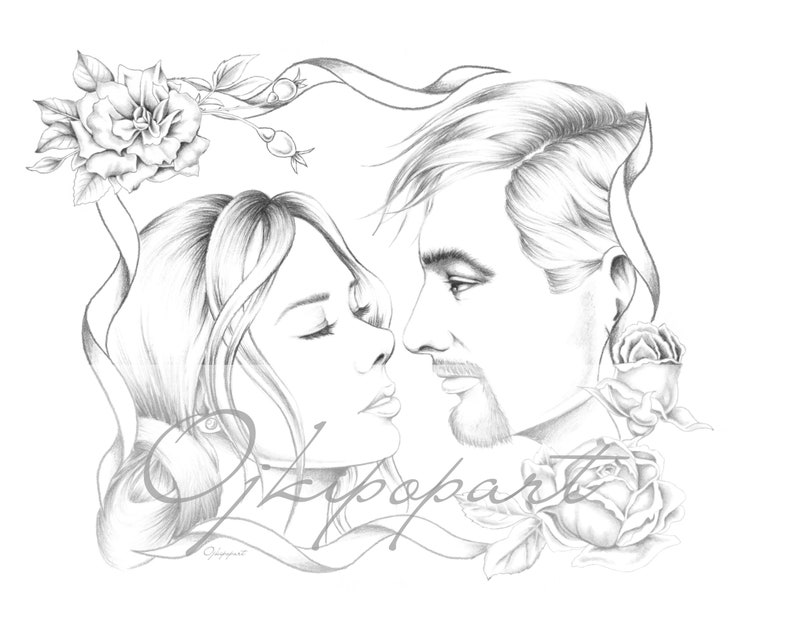 2 pdf files: dark and bright version. Printable coloring page for adults Valentine/'s Day Face Carousel 11