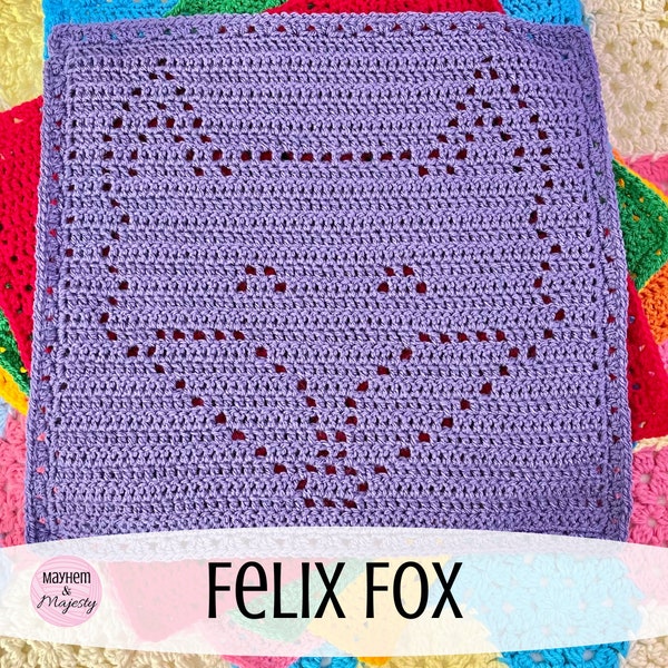 Crochet Fox Baby Blanket | Fox Animal Filet Crochet Blanket Pattern