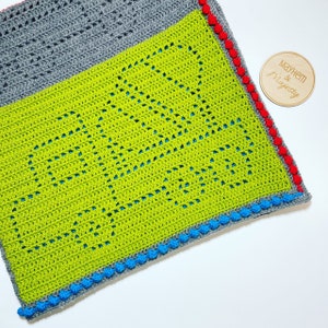 Crochet Cement Truck Blanket | Truck Baby Blanket Filet Crochet Pattern
