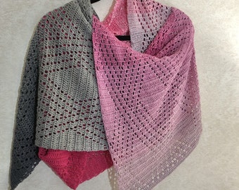 Braided Diamonds Shawl | Filet Crochet Shawl Pattern | Shawl Crochet Pattern | Filet Shawl | Filet Crochet Pattern | Crochet Shawl