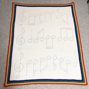 Crochet Music Baby Blanket | The Beethoven Blanket | Music Notes Blanket