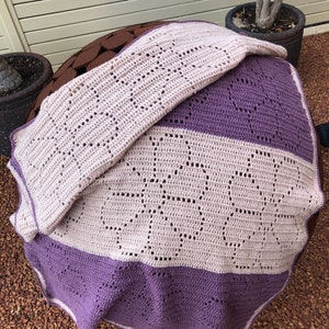 Crochet Daisy Blanket Pattern | Filet Crochet Blanket Pattern | Baby Blanket Crochet Pattern | Daisy | Flower