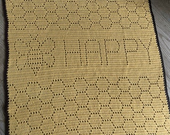 Crochet Bee Happy Blanket | Bee Baby Blanket Pattern