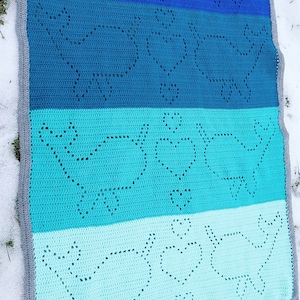 Crochet Narwhal Blanket Pattern I Heart Narwhals Blanket Unicorns of the Sea image 1