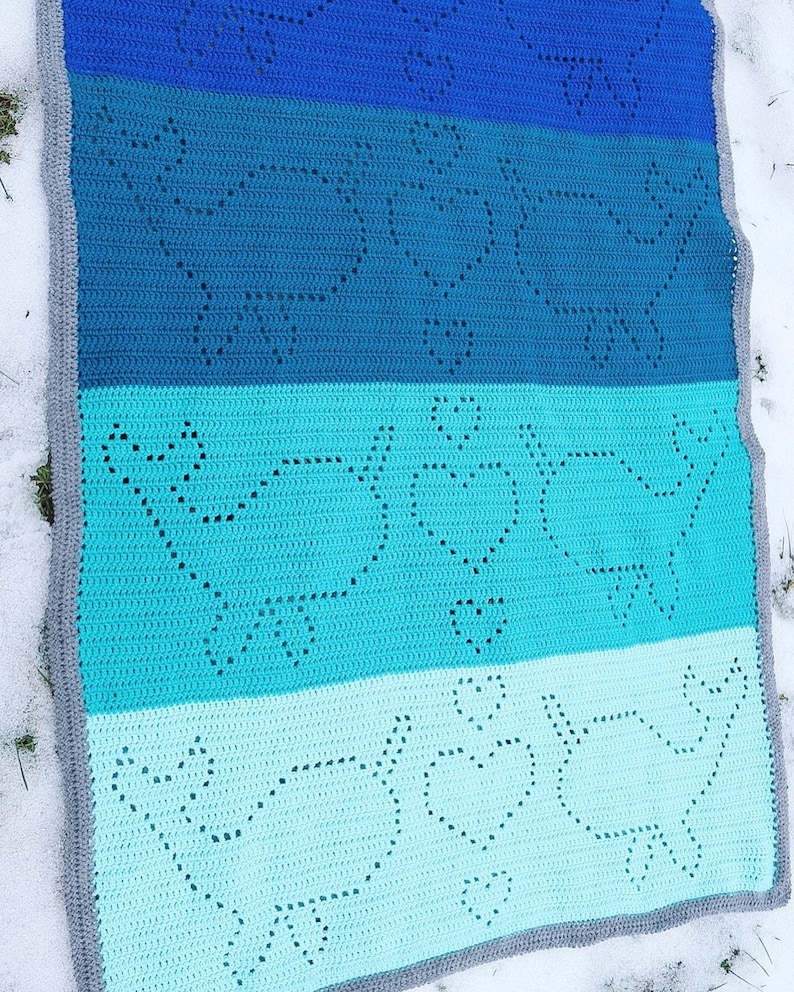 Crochet Narwhal Blanket Pattern I Heart Narwhals Blanket Unicorns of the Sea image 1