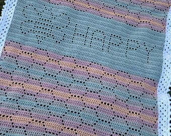 Crochet Bee Baby Blanket Pattern: Numerical Filet (PDF Download)
