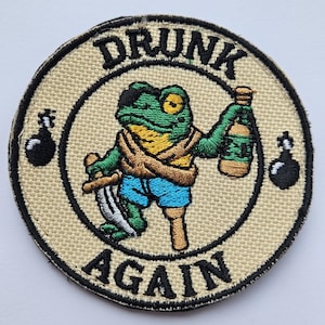 Embroidered Pirate Frog Patch – Funny Velcro Patch for Jackets, Backpacks