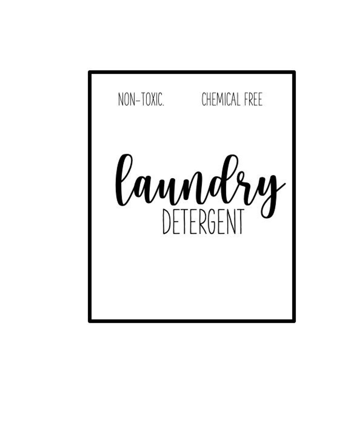 Printable Allnatural Laundry Detergent Label Etsy