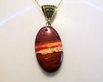 Natural Gemstone Snake Skin Jasper Round Cabochon Pendant Weight 60 Ct