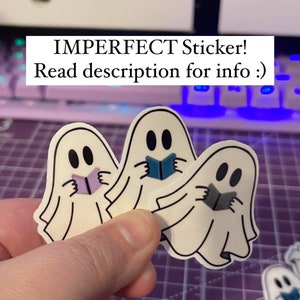 IMPERFECT Book Ghost Sticker , Cute Ghost Sticker , Spooky Sticker , Book Sticker , Bookish Sticker ,  Ghost Sticker , Halloween Stickers