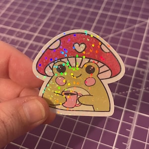 Cute Frog Sticker , Holographic Frog Sticker , Froggo Sticker , Frog Sticker Cute , Aesthetic Stickers , Mushroom Stickers , Froggy Stickers