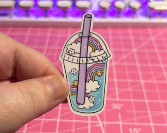 Magical Boba Sticker , Boba Sticker , Kawaii Sticker , Rainbow Boba Sticker , Aesthetic Boba Sticker , Boba Tea Sticker , Milk Tea Sticker