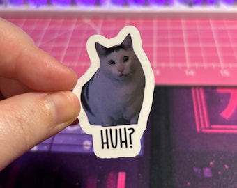 Huh Cat Meme Sticker , Huh Cat Sticker , Meme Cat Sticker , Cat Meme Sticker , Cat Sticker , Meme Sticker , Confused Cat Sticker