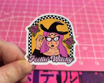 Feeling Witchy Sticker , Witchy Sticker , Witchy Vibes Sticker , Witch Sticker , Cute Witchy Sticker , Halloween Sticker , Spooky Sticker
