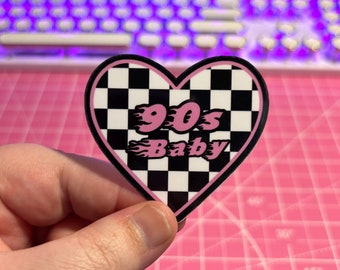 90s Baby Sticker , Millennial Sticker , 90s Sticker , 90s Aesthetic Sticker , 1990s Sticker , Checkered Sticker , Nostalgia Sticker