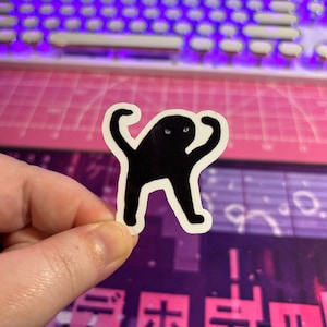 Cursed Cat Meme Sticker , Black Cat Meme Sticker , Meme Sticker , Cursed Cat Sticker , Black Cat Sticker , Cat Sticker , Funny Meme Sticker
