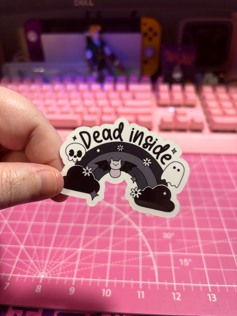 Dead Inside Sticker , Dead Inside Rainbow Sticker , Mental Health ...