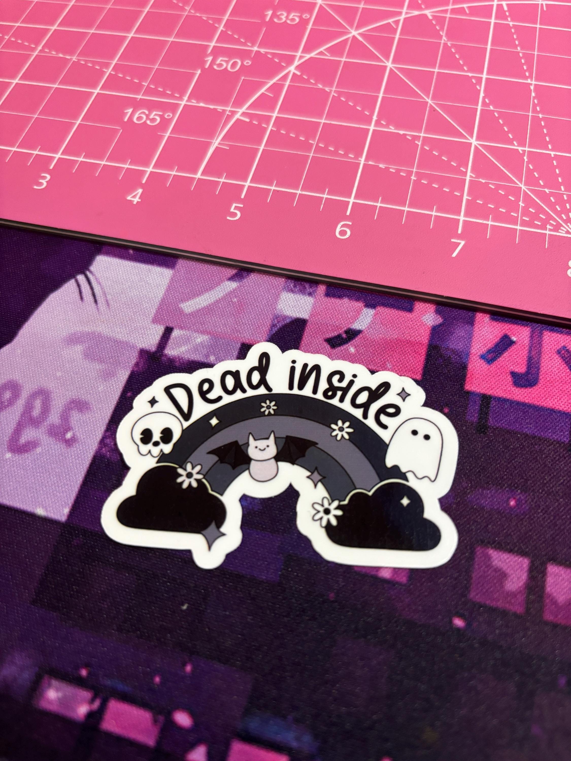 Dead Inside Sticker , Dead Inside Rainbow Sticker , Mental Health ...