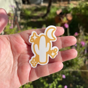 Desert Moon Sticker , Celestial Cactus Sticker , Celestial Sticker , Moon Sticker , Desert Sticker , Cactus Sticker , Magic Sticker
