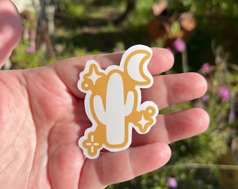 Desert Moon Sticker , Celestial Cactus Sticker , Celestial Sticker , Moon Sticker , Desert Sticker , Cactus Sticker , Magic Sticker