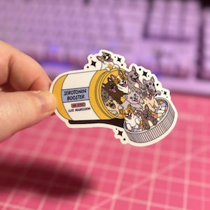 Serotonin Booster Dog Sticker , Dog Mom Sticker , Dogs Over People Sticker , Dog Lover Sticker , Funny Dog Sticker , Dog Person Sticker