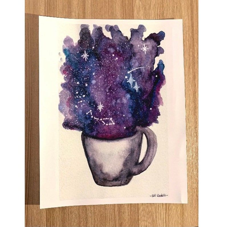 Witch Wall Decor Celestial Coffee Mug Galaxy Coffee Witch Room Decor Witchy Coffee Mug Galaxy Coffee Art Print Witch Wall Art