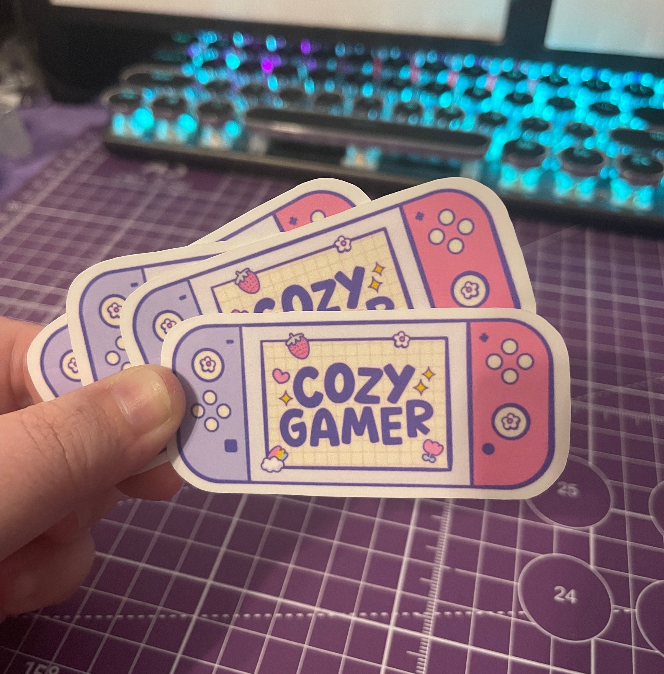 Gaming Chibi Sticker Cozy Gamer Sticker , Gaming Sticker , Kawaii Sticker , Aesthetic ...