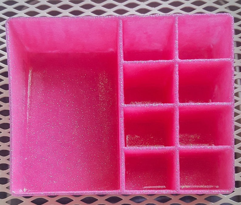 Pink Glitter Storage Organizer bathroom traydesk Etsy