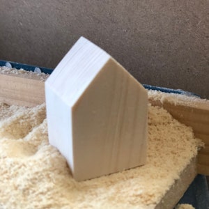Wooden house in a box, small village in a box, ready to be painted or add you home decor. Homemade house in a box.