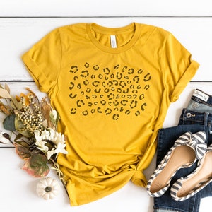 Leopard Print Shirt | Animal Cheetah Print Tee | Cute Fall Shirts | Women's Fall Tees | Bella Tee | Soft TShirt | Women's Graphic Tee