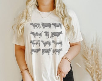 Vintage Cow Bull Tee | Mom Tee | Farm Tee | Farming Shirt | Farmer Tee | Cow Shirt | Heifer Tee | Cowgirl Tee