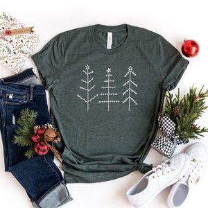 Primitive Christmas Trees | Cute Winter Christmas Shirt | Shirts for Moms  | Graphic Tees | Soft TShirt | Women&#39;s Graphic Tee | Holiday Tees