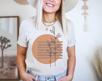 Leaves Tshirt Trendy T-shirt Art T-shirt Stylish Tshirt Abstract tshirt,Aesthetic Tee Spring T-shirt,Summer Tropical Print Modern Tee