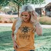 Bee Happy | Be Happy Shirt | Mom LIfe | Mom Tee | Graphic Tee | Southern Sayings | Happiness Matters | Be Nice | Honey Bee Shirt