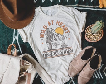 Retro Desert Graphic Tee | Desert Vibes Tee l Mom | Mom Tee | Graphic Tee | Summer Tees | Western Shirt | Retro Women&#39;s Graphic Tees