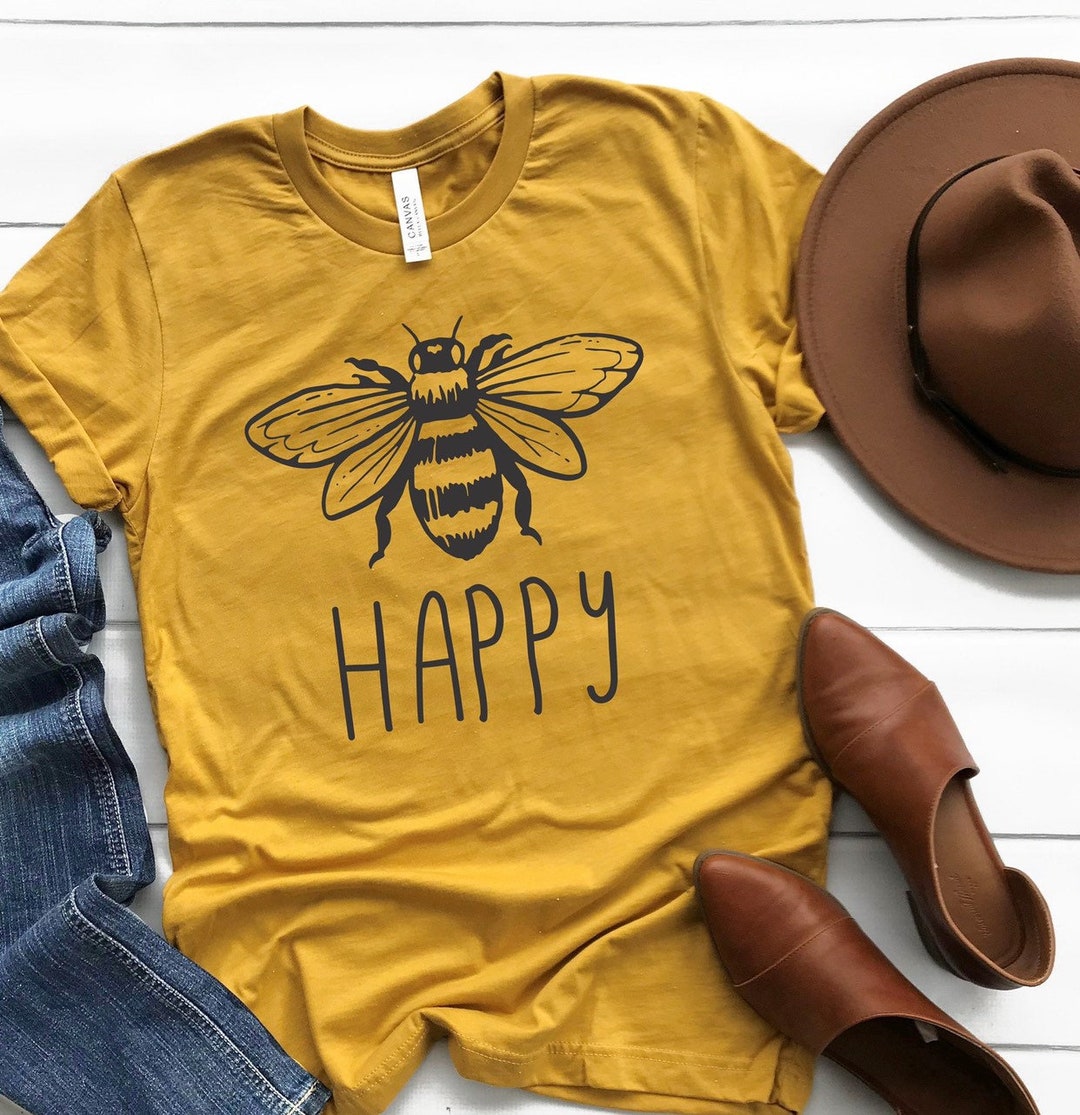 Bee Happy Be Happy Shirt Mom Life Mom Tee Graphic Tee - Etsy