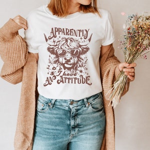 Apparently I Have an Attitude Cow Tee | Funny Tee | Cow Tee | Attitude Shirt | Bella Canvas TShirts | Mom Tees | Blogger