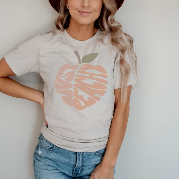 Just Peachy Retro Tee | Beachy Vibes Tee l Mom | Mom Tee | Graphic Tee | Summer Tees | Cali Coast | Retro Women's Graphic Tees