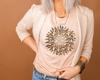 Leopard Sunflower | Botanical Tshirt | Vintage Wildflower | Gardening Shirt | Plant Shirt | Flower Shirt | Women's Tees | Boho