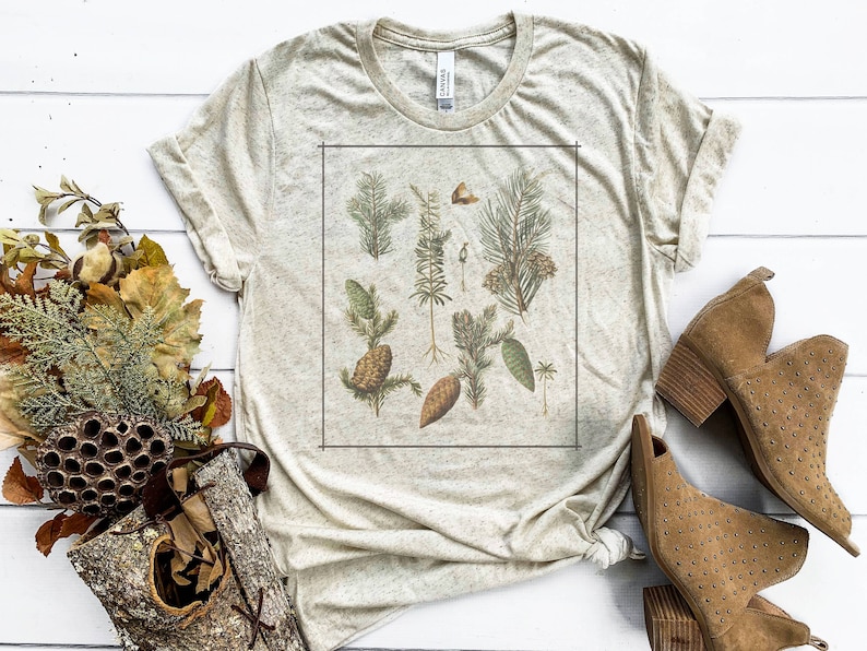 Vintage Pine Tree Chart © | Nature Tee | Botanist Shirt | Graphic Tee | Vintage Tees | Boho Style | Botanical Chart | Floral Chart Shirt 