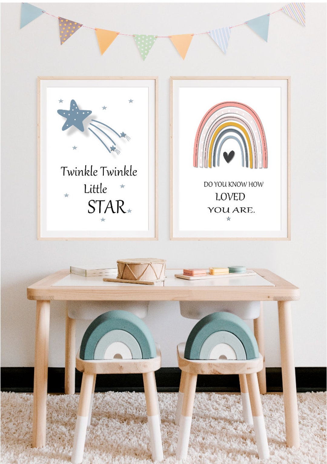 Twinkle Twinkle Little Star Prints, Set of 2 Nursery Prints, Play Room ...