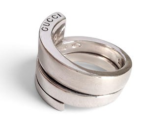 アクセサリー OLD GUCCI Spiral Ring Silver 925 Stunning GUCCI Garden Tiger Head Ring 925 Sterling Silver Green
