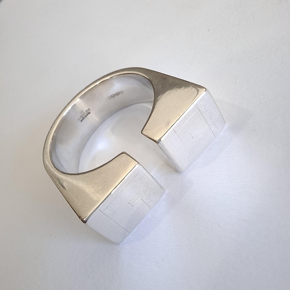 Gucci Solid Silver Hallmarked Ring - image 4