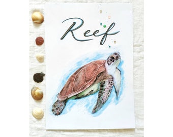 Personalised Turtle Print, Custom Name Print, Custom Turtle, Nursery Art, Kids Room Decor, Animal Art, Animal Sign, Turtles, Marine Animals