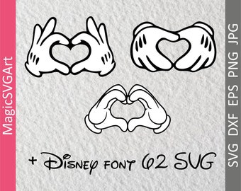 Mouse Hand svg, Disney Heart Hands,Heart Love Design, Love SVG, Disney fans design, Disney love sign, Mickey hands, SVG, Commercial use