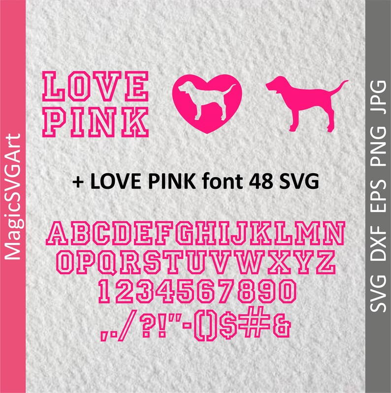 Love Pink Svg File Love Pink Clip Art Love Pink Svg Love Etsy