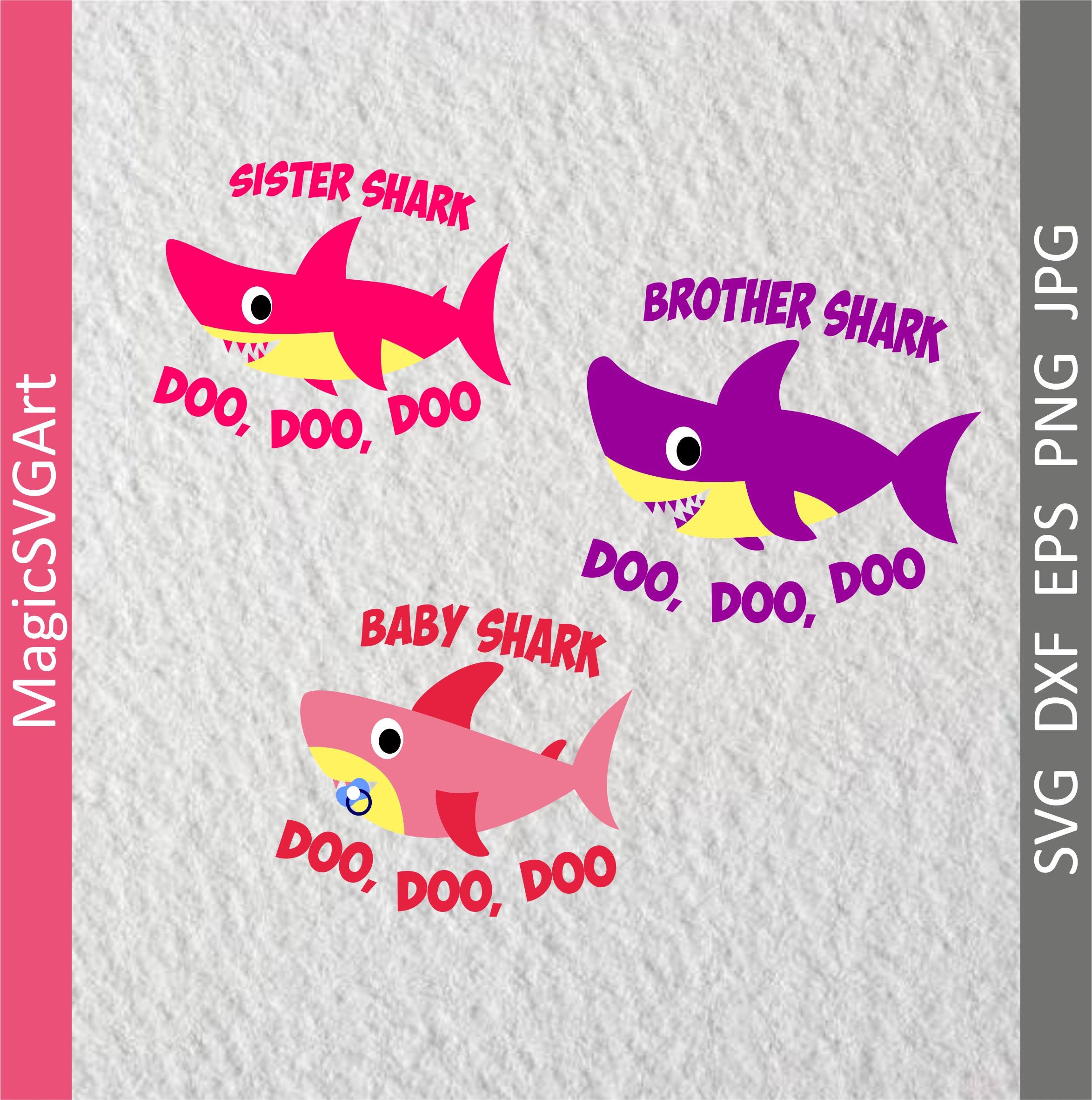 Download Brother sister baby Sharks Doo Doo Doo svg dxf eps png | Etsy