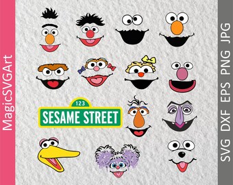 Sesame Street Sign and sesame characters svg, dxf, eps, png, jpg