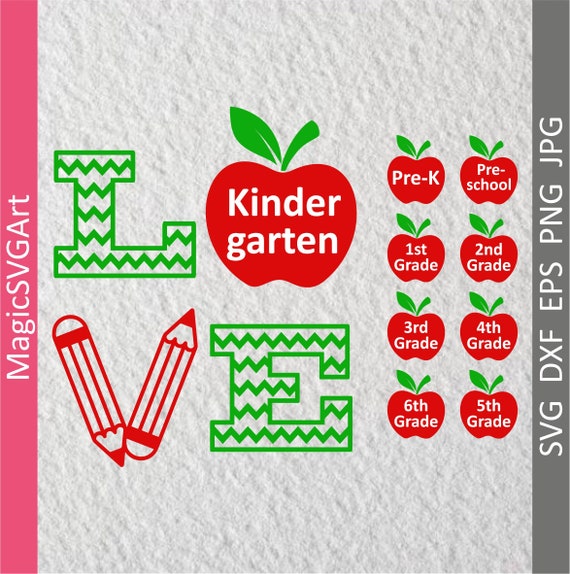 School Love Apples Svg Dxfeps Png Jpg Files Etsy